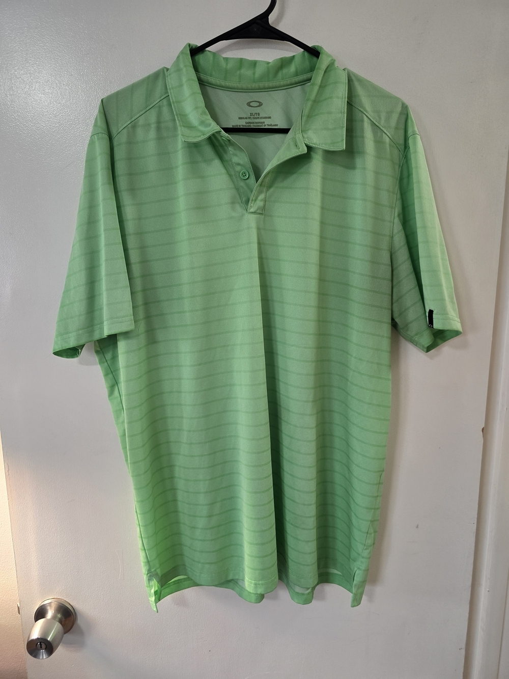 Oakley Men’s XL Golf Polo Green Striped Performance Athletic Shirt